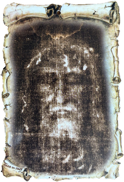 Holy Face and Holy Shroud Card with prayer on the back ITA