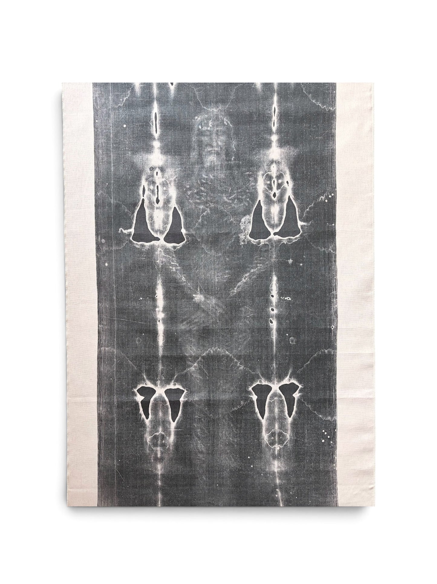 Riproduzione in negativo solo fronte della Sacra Sindone in tessuto
