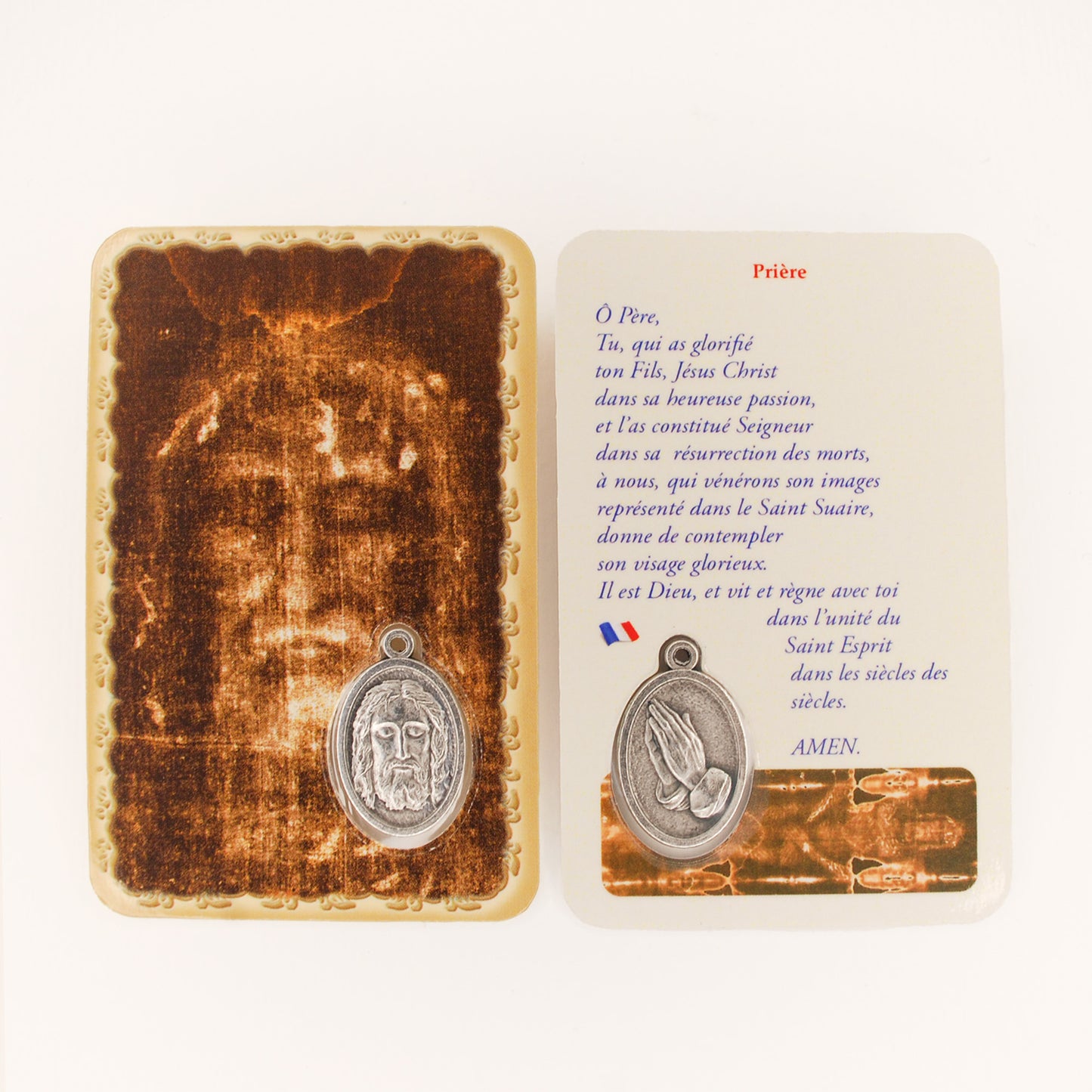 Tarjeta de Santo Volto con medalla y oración - Disponible en varios idiomas