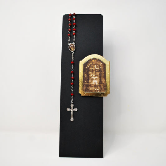 Rosario de palisandro + imán Santa Faz