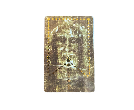 Holy Face and Holy Shroud Card with prayer on the back ITA