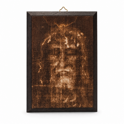 Santo Volto della Sindone su tavoletta di legno 12x17cm