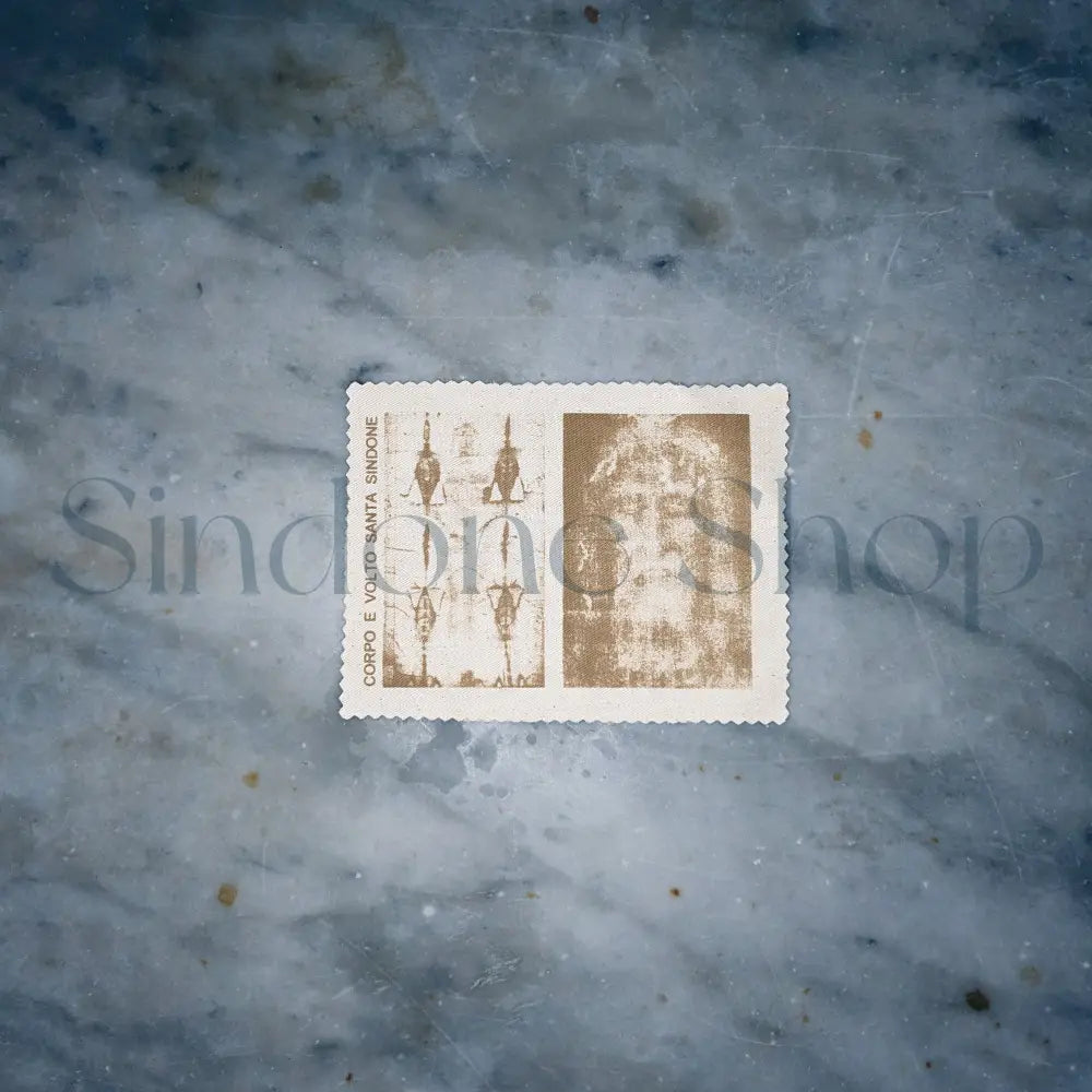 Tessuto Sindone + Santo Volto 16,5x12,5cm
