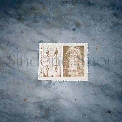 Tessuto Sindone + Santo Volto 16,5x12,5cm