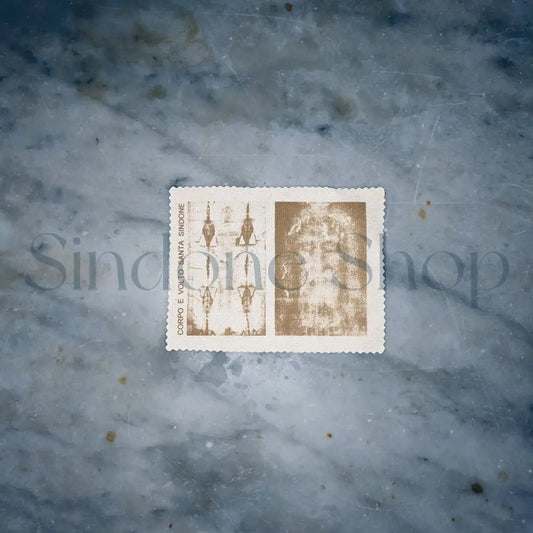Tessuto Sindone + Santo Volto 16,5x12,5cm